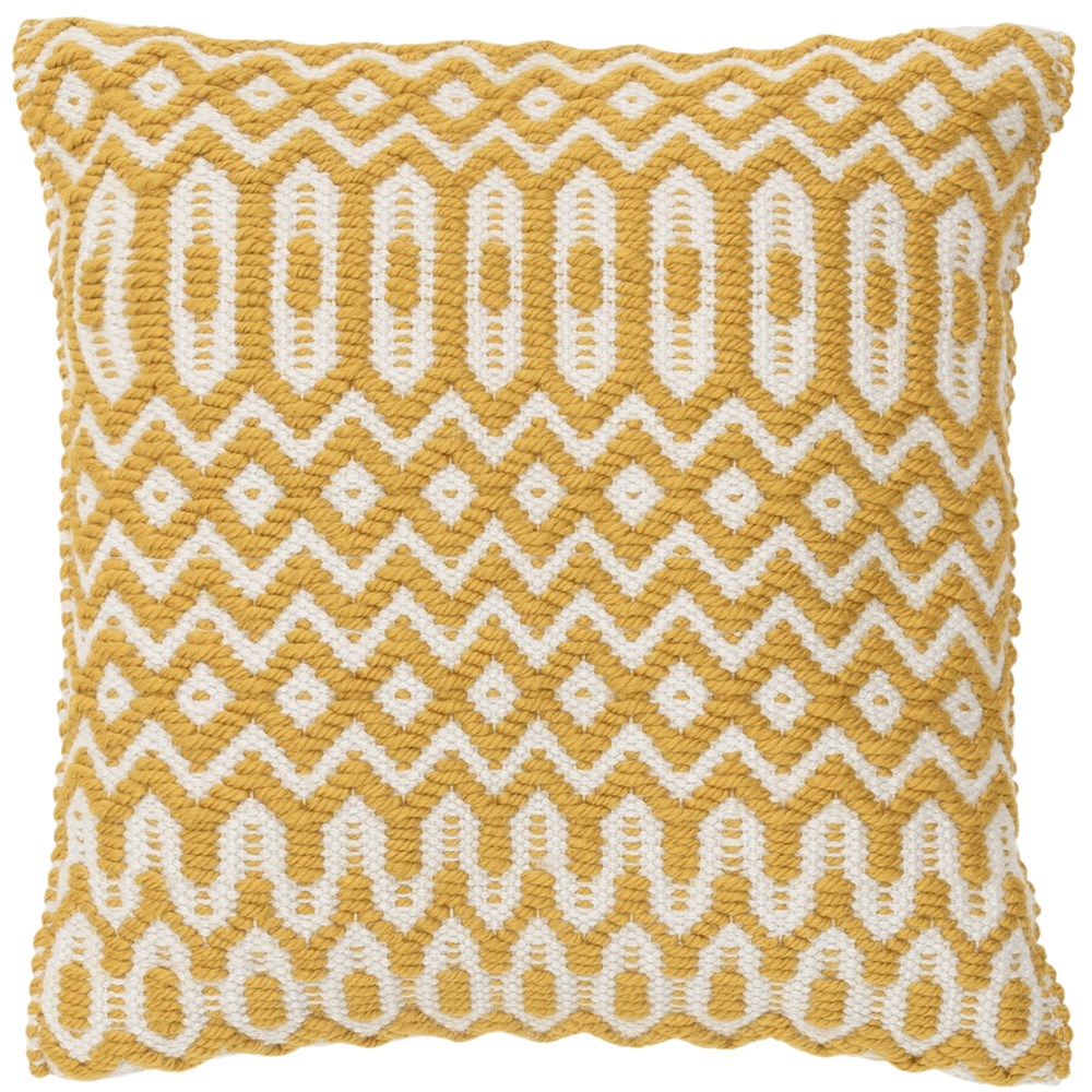 Halsey Geometric Outdoor Cushion in Mustard Yellow